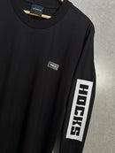 Camiseta Manga Longa Hocks Logo Letter Preta