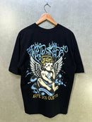 Camiseta Oversized Trip Side Anjo do Gueto Preta